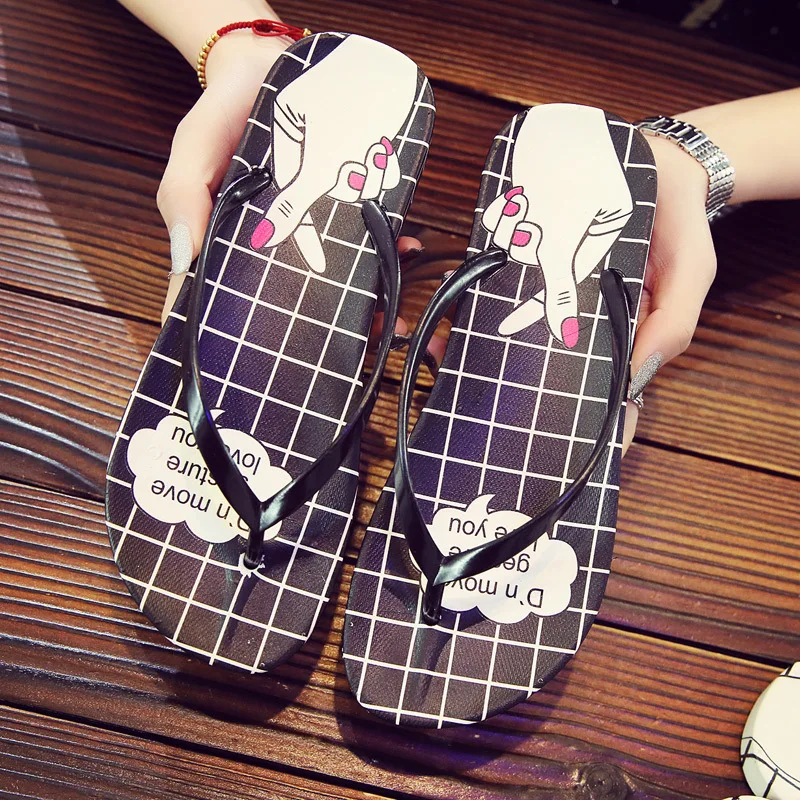 

Summer Women's Korean-style Outdoor Drag Anti-slip Slipper Soft-Sole Students Flip-flops Outer Wear Flat Trailer Beach Sandals
