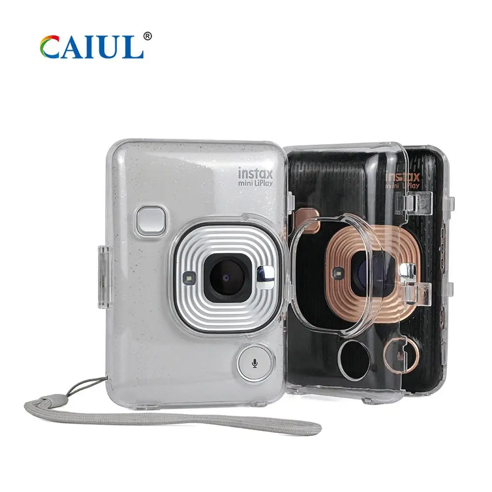 

CAIUL Fujifilm Instax Mini Liplay Camera Shell Transparent Crystal Case Premium PVC Instant Film Camera Cover with Hand Strap