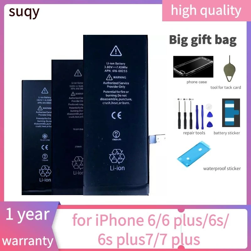 

Suqy for Iphone 6 Battery 0 Cycle Original Battery for Iphone 7 for Iphone 6 Plus 6s 6s Plus 7 Plus Bateria Rechargeable Battery