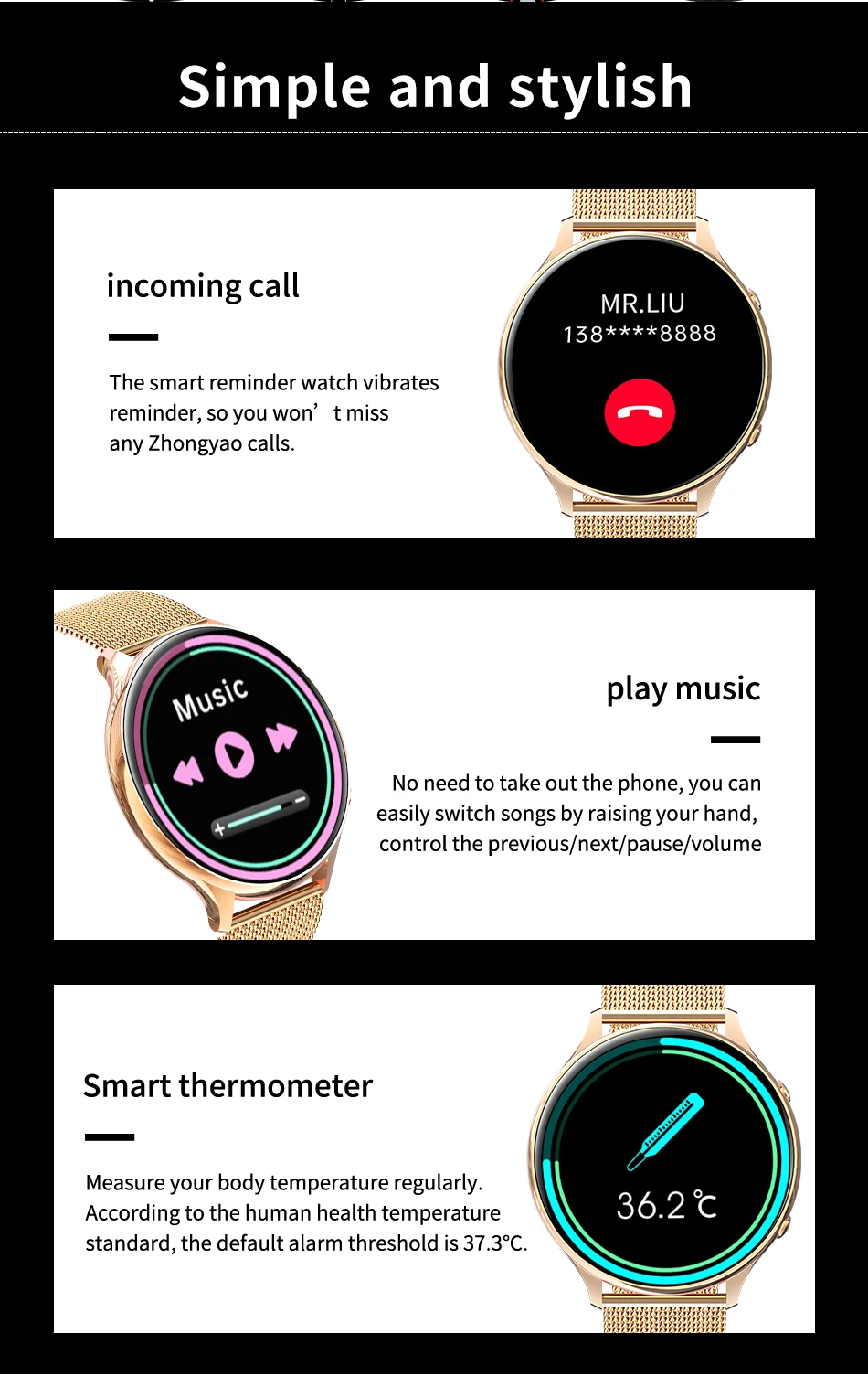 LIGE 2022 Fashion Smart Watch Women Fitness Bracelet Heart Rate Blood Pressure Monitoring Sports Tracker Ladies Smartwatch + Box