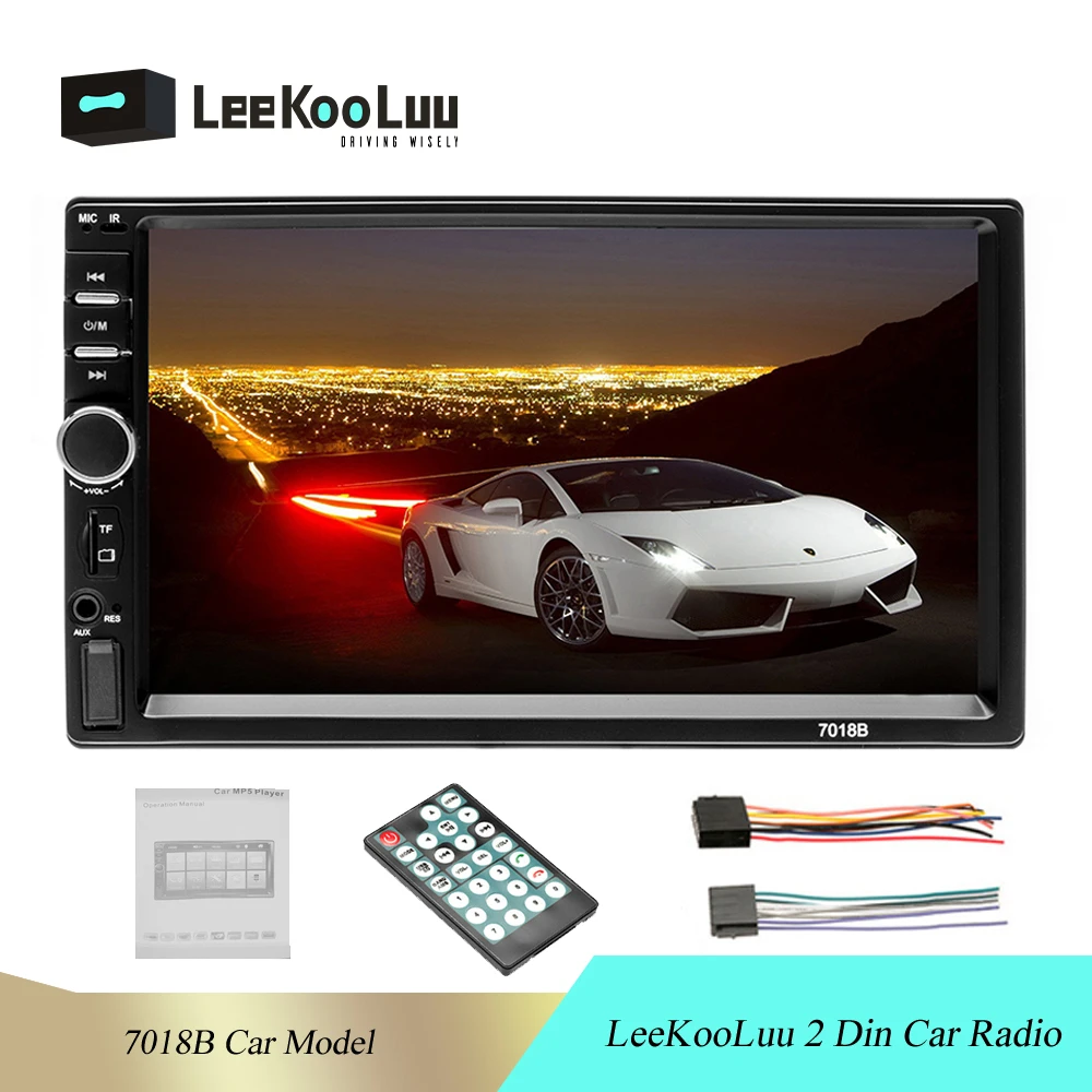 Tanie LeeKooLuu 2 din 7018B samochodowe stereo 7 \