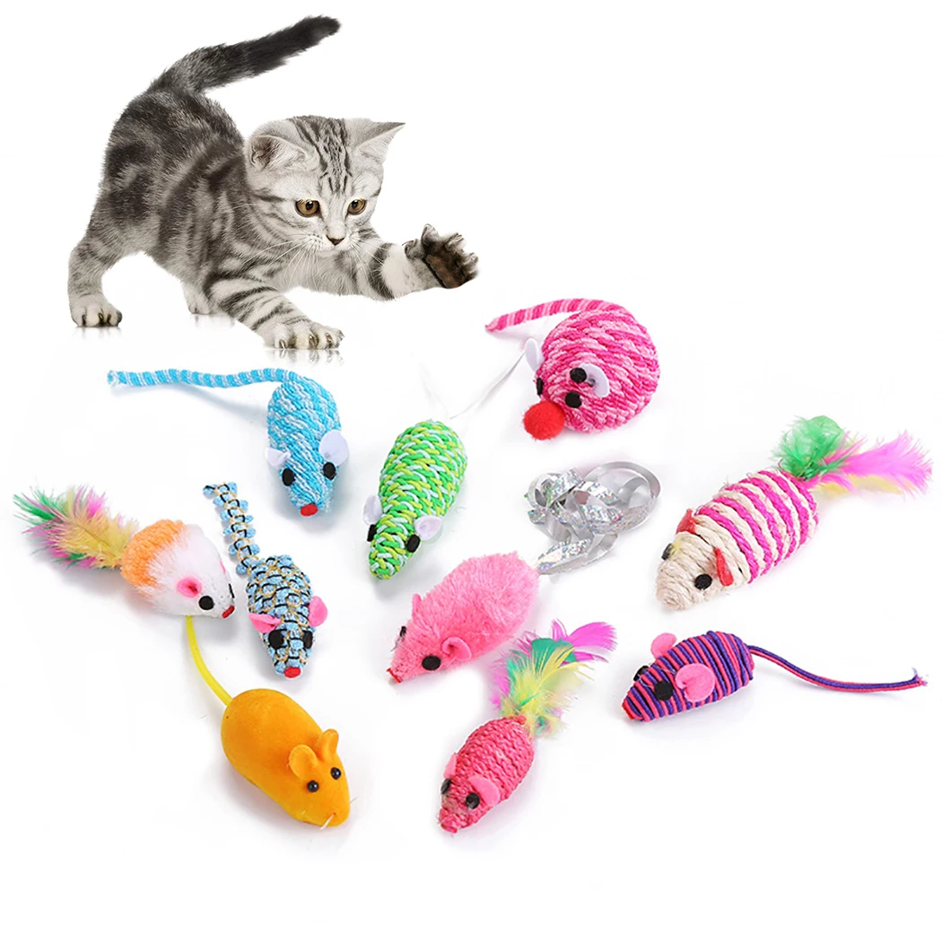 10 шт. маленькая игрушечная Мышка для кошки реалистичный звук игрушки для домашних животных мыши для кошек Гатос игрушки в виде мышки продукты Гатос товары для животных Para Mascotas