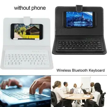 

Wireless Bluetooth 3.0 Keyboard Case PU Leather Keyboard iPhone Mobile Oneplus Smart Phone Samsung Stand Phone For Xiaomi H6W6