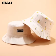 Рыбацкая шляпа с мультяшным принтом для женщин, летняя уличная Солнцезащитная шляпа для пары, двусторонняя шляпа унисекс в рыбацком стиле