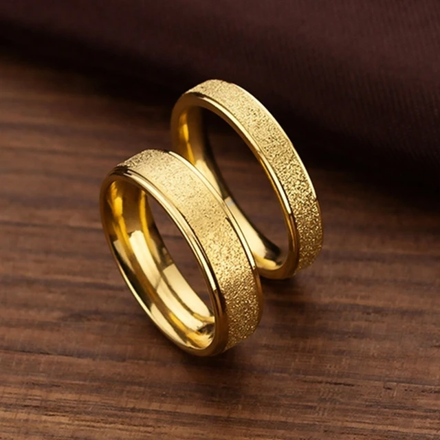 Wedding Rings Wedding Rings Couple Stainless Steel  Stainless Steel Ring  Men Gold - Rings - Aliexpress