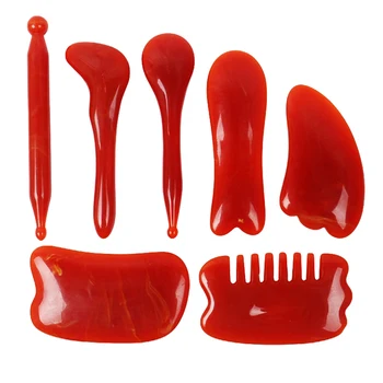 

GuaSha Massage Tool Natural Resin Scraping Board Facial Body Scraper Crystal Scratching Guash Health Care Massager 8 Styles