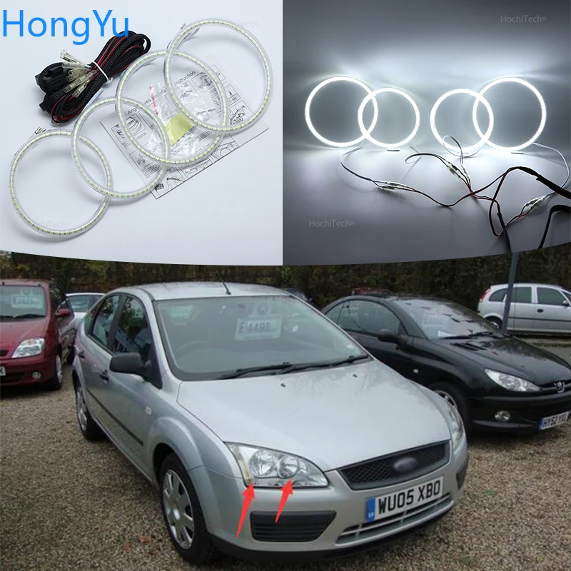 Для Ford Focus II Mk2 2004 2005 2006 2007 2008 превосходные глаза ангела ультра яркие smd
