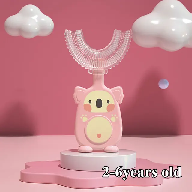 Brosse à dents en Silicone souple pour enfants, nettoyage buccal, en forme de U, avec support, santé et beauté, 2023, 360