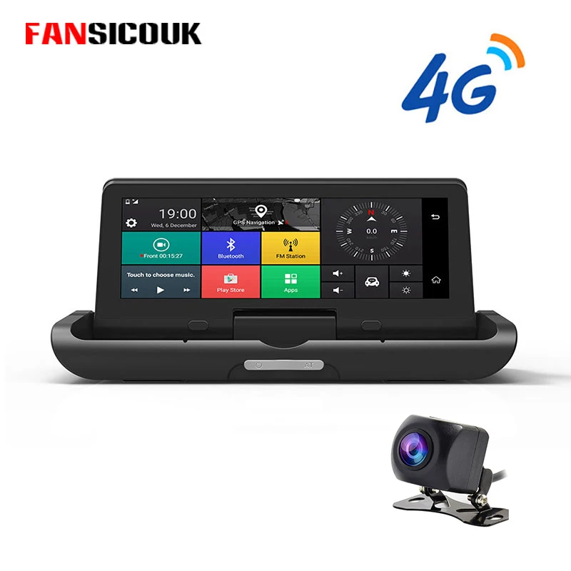  FANSICOUK 3G/4G Car DVR ADAS Dash Cam GPS Navigator FHD 1080P Android WiFi Video Recorder 8''Dual L