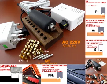 

AC 220V Leather Craft Electric Edge Crease Edging Creasing Machine Soldering Iron Replace Head Tip Tool Set M5 Screw Connector