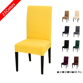

1/2/4/6Pcs Solid Color Chair Cover Spandex Stretch Elastic Slipcovers Chair Covers For Dining Room Wedding Banquet