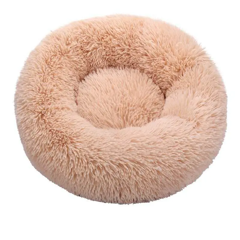 round cat bed soft plush best cushion dog bed