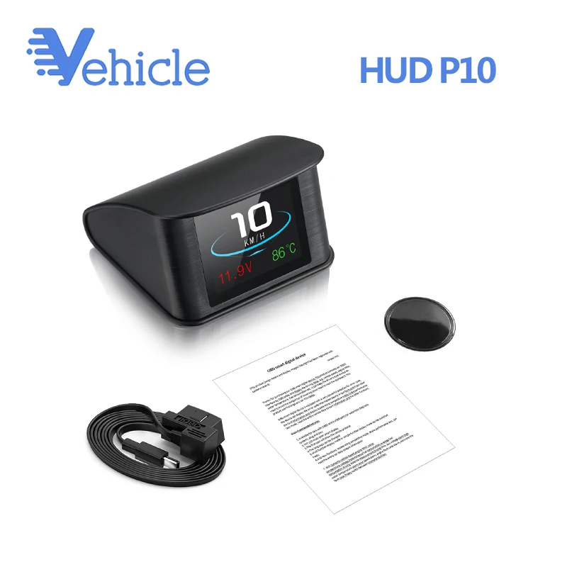 Автомобильный Hud P10 gps OBD компьютер HD скоростной проектор Цифровой измеритель