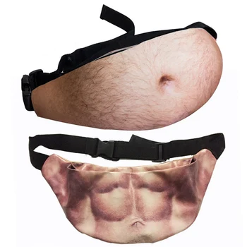 

1 PC Simulation Big Belly Waist Bag Creative Design Abdominal Muscle Waist Bag Anti-harassment Money Wallet Pocket Belt Bag New