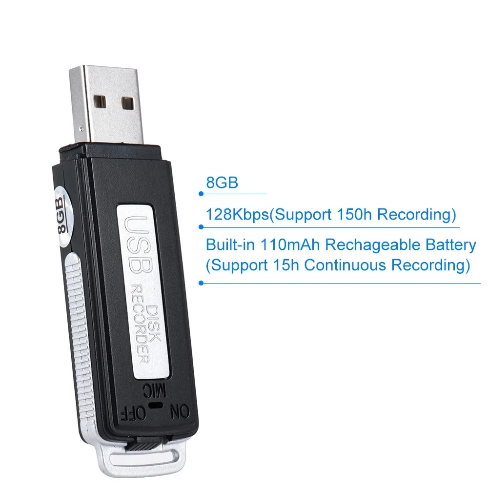 SK-868 8 ГБ Портативный USB диск аудио диктофон