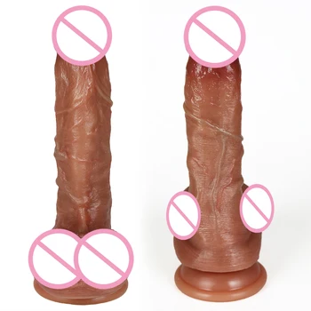Makeup Big Double layer Dildo Hardness Soft Realistic With Suction Cup Real Skin feeling Huge Penis Erotic Sex Toy For Women Men 6