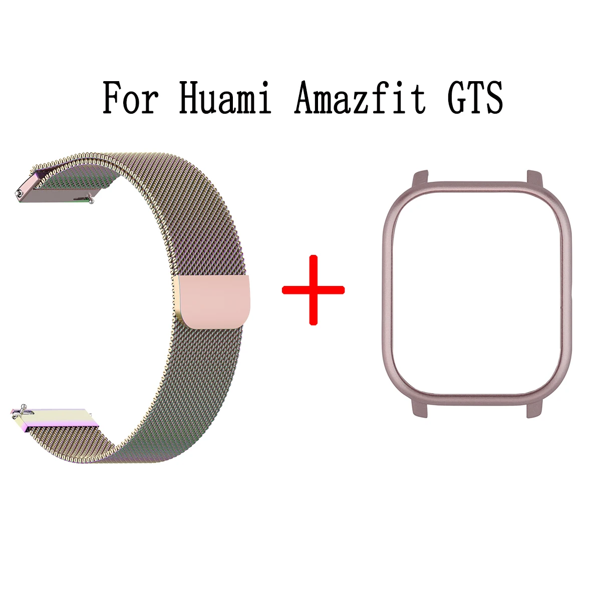 Для Xiaomi Huami Amazfit GTS Smart Watch Band 2в1 металлический браслет+ PC чехол для Amazfit GTS Миланский ремешок на запястье защитный чехол