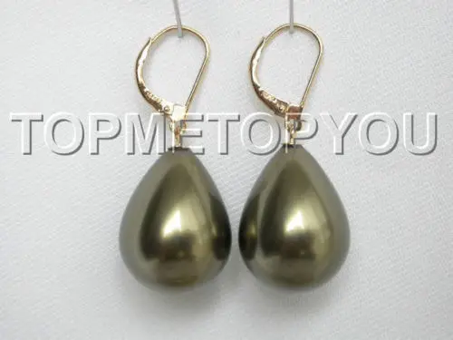 Free Shipping &gt&gt&gt&gt beautiful 12X15mm green shell pearls dangle Earrings E873 | Украшения и аксессуары