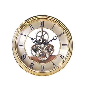 

1pc 97mm Retro Ancient Clock Gear Movement Metal Hollow Clock Round Gear Wall Clock for Home (Golden)
