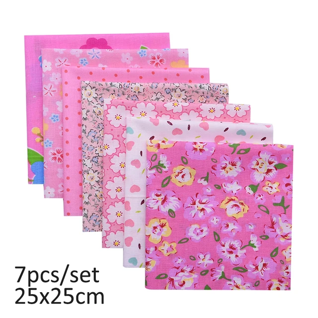 20cmx25cm and 25cmx25cm Cotton Fabric Printed Cloth Sewing Quilting Fabrics for Patchwork Needlework DIY Handmade Material 7pcs 25x25cm