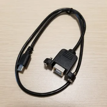 

50cm 5Pin Micro USB B Male to USB2.0 B Female Socket Data Cable Line Printer Panel Mount