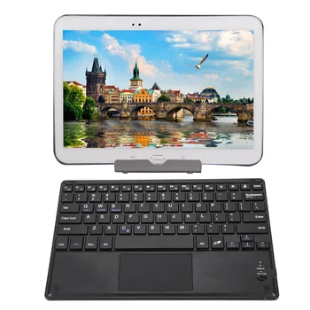 

10-12" Ultra Slim BT Wireless Keyboard with Touchpad for Android/Windows/IOS Black Multi-functional keyboard with full keys