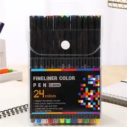 24 шт/партия креативная 24 цвета гелевая ручка 0,4 мм Цветные чернильные ручки маркер одноцветная ручка канцелярская гелевая ручка набор