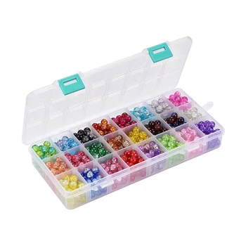 

24 Color -Up Glass Beads 8mm Round Beads DIY Hand-Cracked Painted Glass Beaded Jewelry Accessories 720