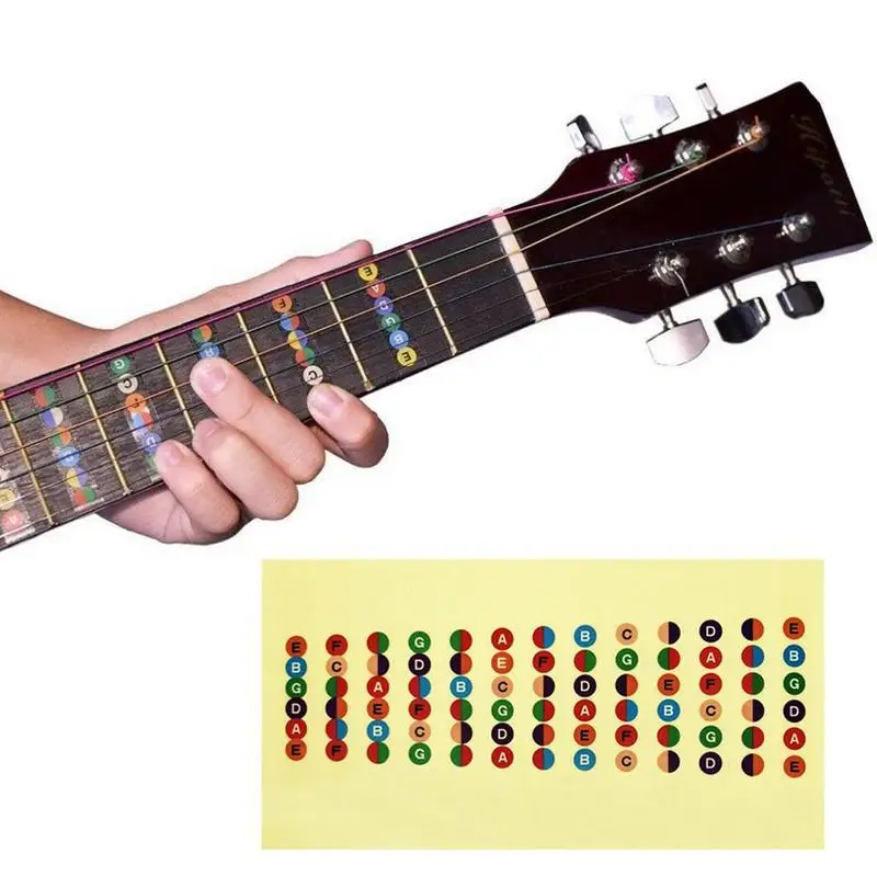 

1 PCS Guitar Neck Fretboard Note Map Fret Sticker Decals Learn Beginner Fret Scale Fingerboard Electric Guitarra Sticker