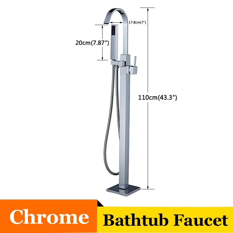 Chrome B Tap ULGKSD напольный смеситель для ванной с одной ручкой и двойным управлением, напольный кран для холодной и горячей воды, смеситель для ванной - Цвет: Chrome B Tap
