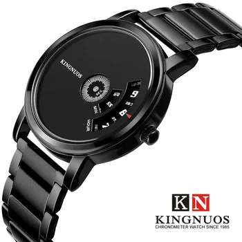 

KINGNUOS Top Brand Luxury Casual Creative Quartz Watches Stainless Steel Mesh Band Business Men's Watch Gentleman Gift Relogio