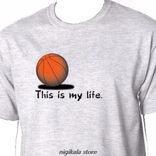 Топы, летняя крутая забавная футболка, футболка с надписью «This Is My Life Basketballer», сетчатый мяч, командный суд, летняя стильная футболка