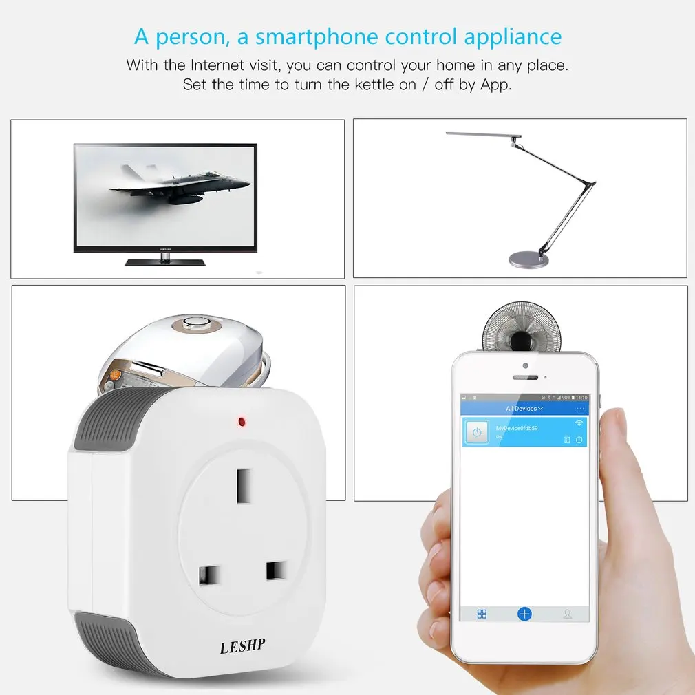 LESHP 2 шт./компл. один Порты и разъёмы Беспроводной мини розетка Smart Plug с USB Выход(5 V/1A) электронный выключатель Wi-Fi розетка 100-240V