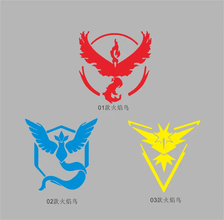 Импортные товары Светоотражающая Автомобильная наклейка Pokemon Go Camp Pokemon Articuno Автомобильная наклейка