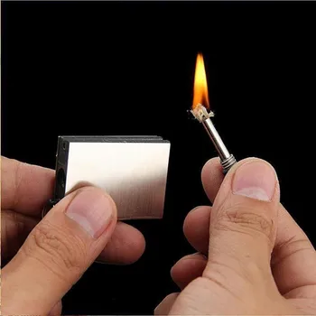 

Mini Lighter Keychain Without Gasoline Kerosene Oil Outdoor Survival Camp Hike Cigarette Cigar Metal Lighters Fire Starter Tools
