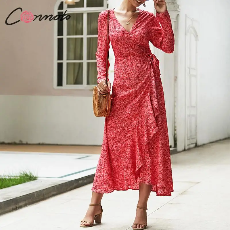 Женское длинное вечернее платье Conmoto черное винтажное с цветочным узором в