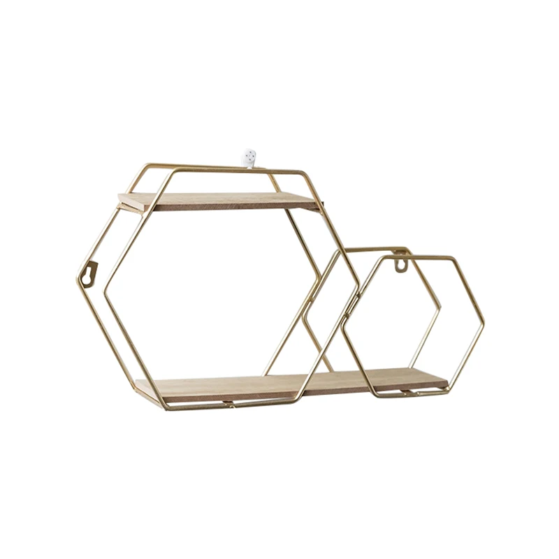 

EASY-Shelf, Punch-Free Double Hexagon Wall-Mounted Shelf Living Room Tv Wall Set-Top Box Wall Decoration Wall-Mounted Bookshelf