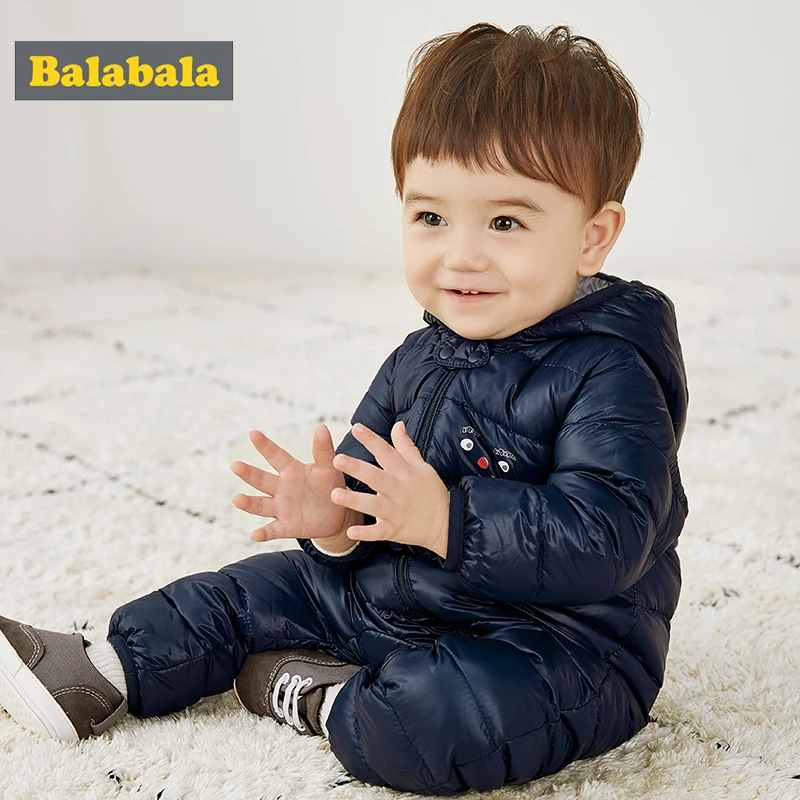 Balabala/Детские Пуховые комбинезоны; комбинезон; одежда для малышей; зимнее пальто; одежда для альпинизма; теплый плотный комбинезон с капюшоном