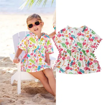 

2020 Summer Baby Swimwear Girls Cover-up Sling Sleeveless Summer Poncho Swimsuit Summer Beach Wears