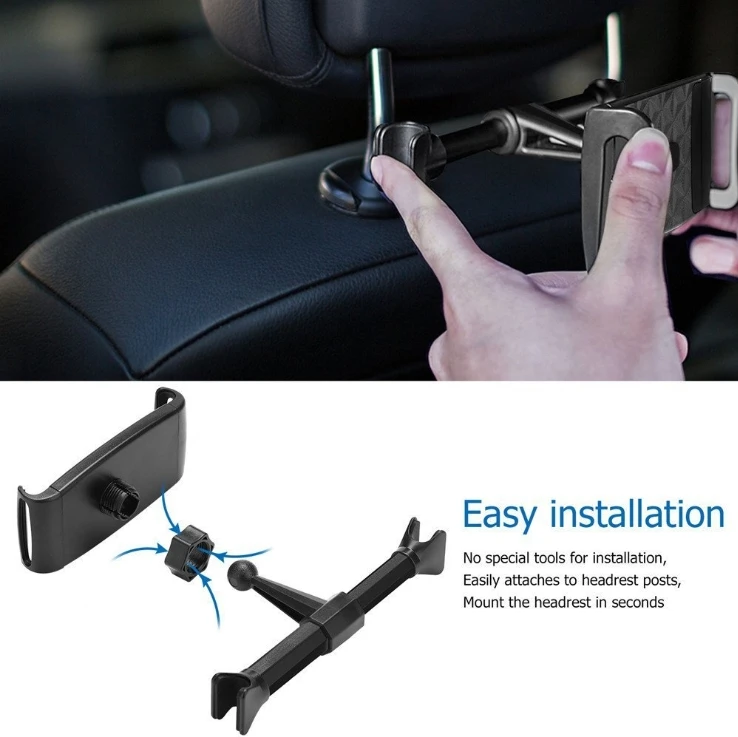 Универсальный автомобильный держатель планшета Подставка для Ipad 2/3/4 Air Pro 7-11 'телефон Подставка для телефона на заднюю панель чехлы для сидений автомобиля из ткани, Mount 360 вращения