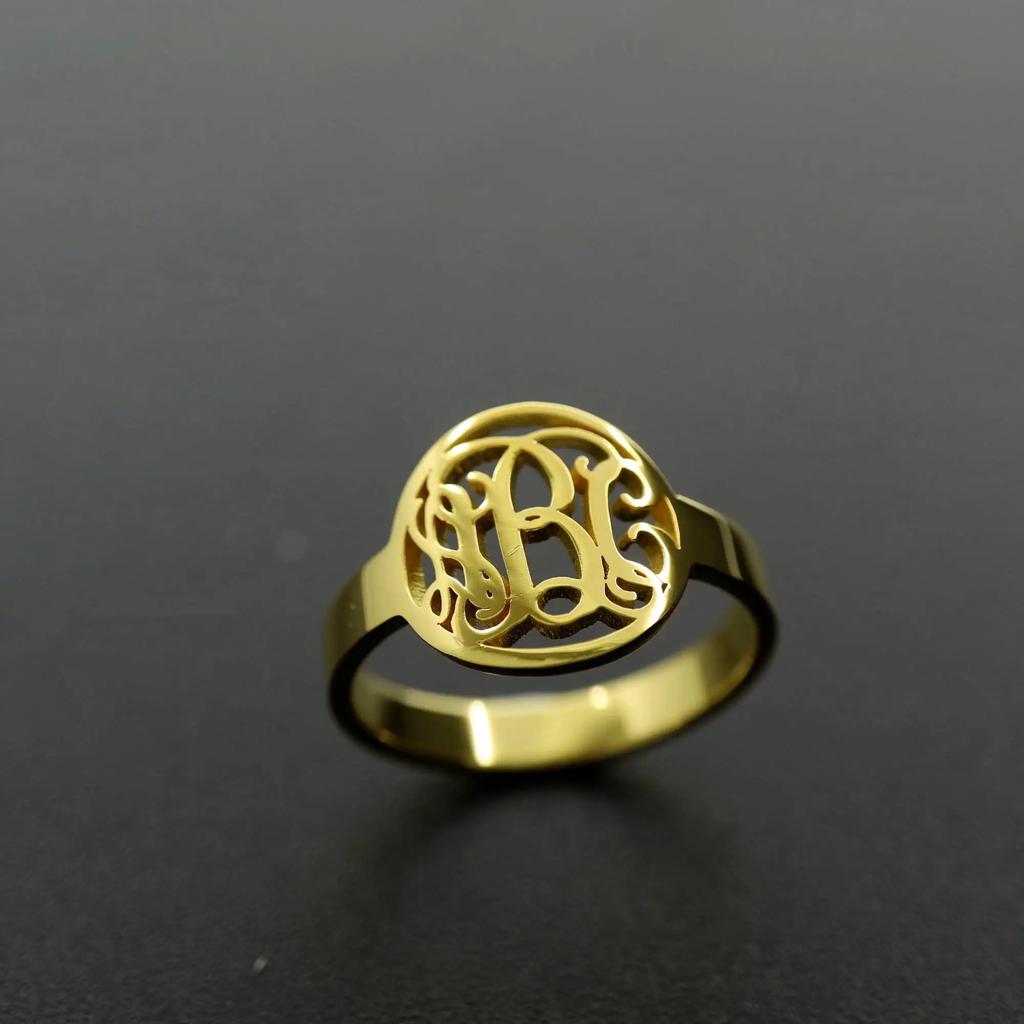 

Rose Gold Solid 925 Sterling Silver Customized Personalized 3 Initial Monogram Custom Ring Wedding Bridesmaid Gift for Her