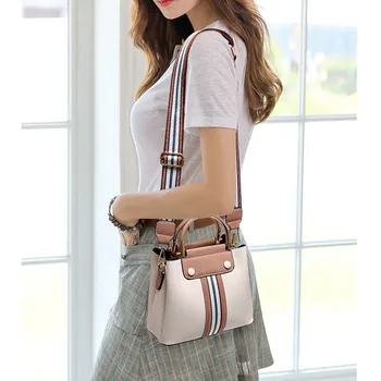 

Bag Leather Women Handbag 2019Luxury Designer Three-layer Contrast Color Korean Large Capacity Female Shoulder Leather Women Bag