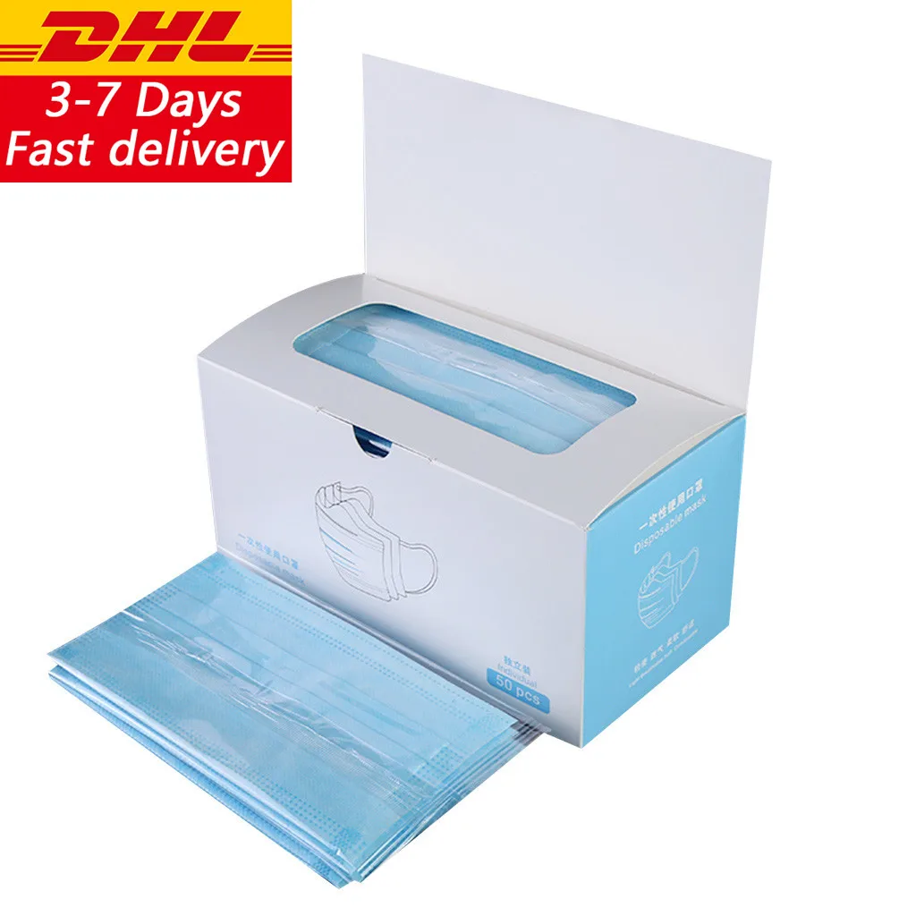 50/100/200PCS Five Layers Air Mask Filtering PM2.5 Activated Carbon Filter Face Mask Protective from Dust Haze Germs Allergies photo