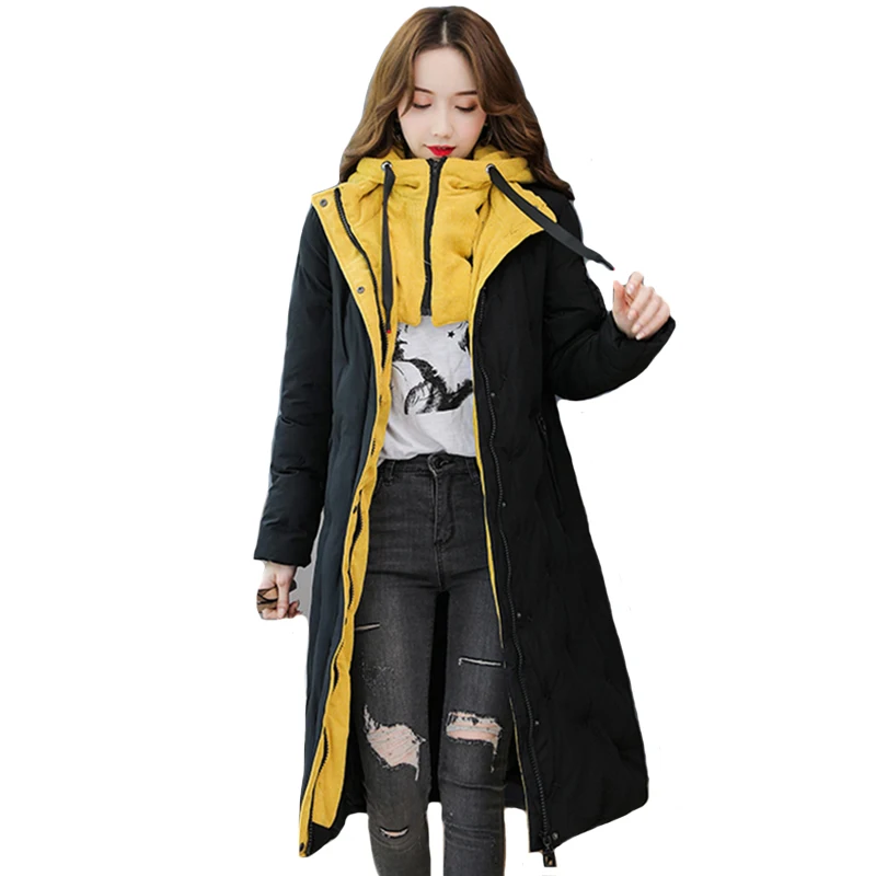 

2019 New Arrival Winter Jacket Women Hooded Stand Collar High Quality Warm Thicken Female Coat Long Parka Mujer Invierno