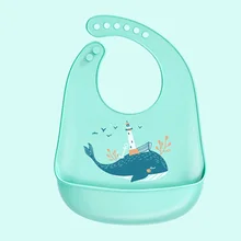 1 шт Детские нагрудники, водонепроницаемые Силиконовые Слюнявчики для кормления, Слюнявчики для новорожденных, Мультяшные фартуки, детские нагрудники, регулируемые Слюнявчики, бандана