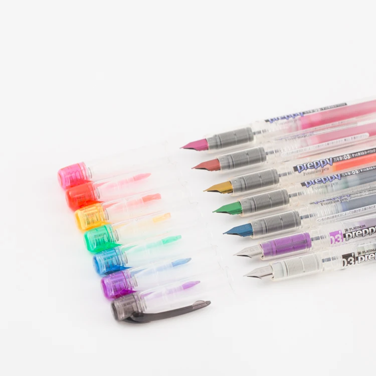 5 шт./лот японская платиновая стильная перьевая ручка F Tip (0 3 мм) черная красная