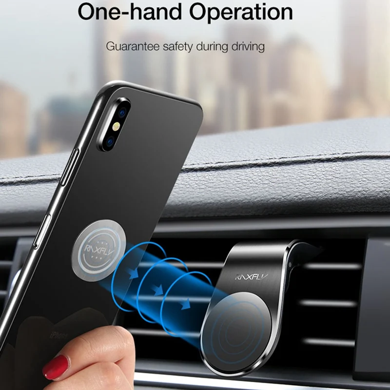 Универсальный l-образный прочный магнитный автомобильный держатель для телефона Алюминиевый держатель для мобильного телефона с вентиляционным отверстием