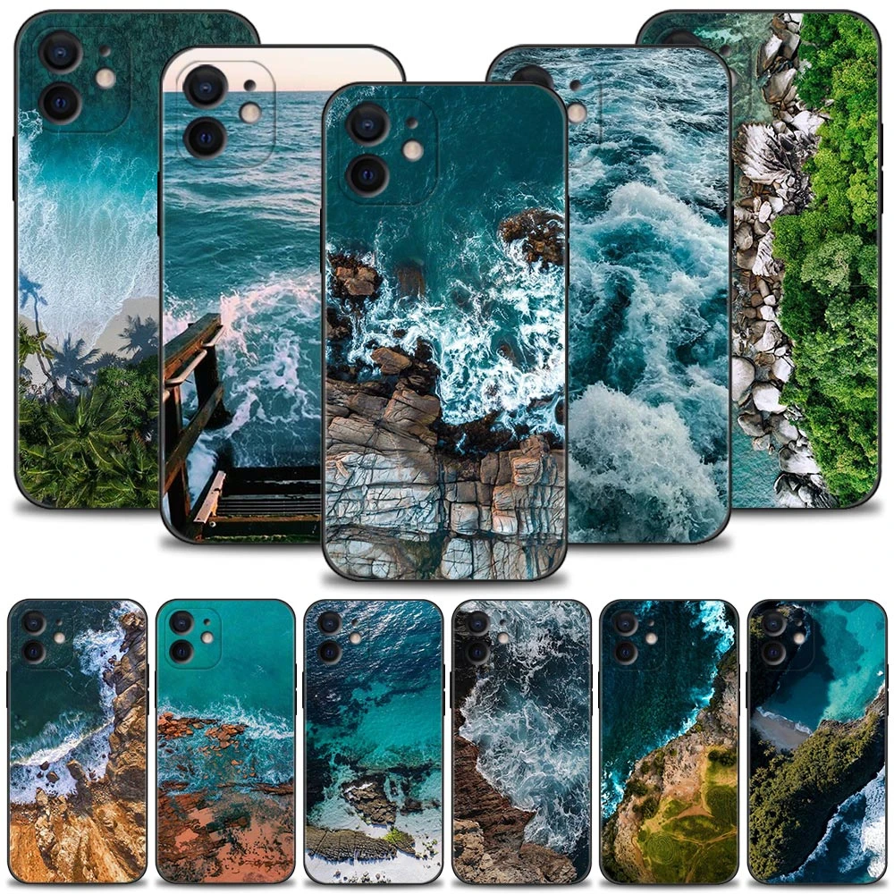 Phone Case For Apple iPhone 13 12 11 Pro Max Mini XS Max XR X 7 8 Plus 6 6S SE 2020 Soft Cover Shell Travel Mountain Sea Beach 13 mini case