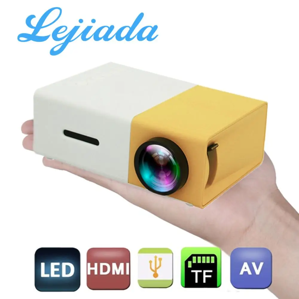 Светодиодный мини проектор LEJIADA HOT YG300 Pro 1080P Full HD Поддержка HDMI USB AV TF PS4 портативный