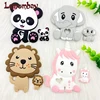 2pc/set BPA Free Animal Silicone Teethers Baby Teething Toy Fox panda elephant Food Grade Silicone Cartoon Nursing Tiny Rod 1